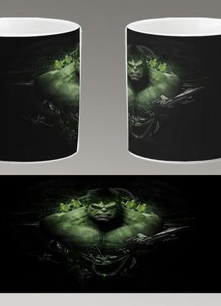 Чашка белая керамическая "халк" hulk  aurora