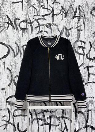 Бомбер теді champion, оригінал, жіноче, велике лого, зручне, з кармани, тепле, базове, повсяденне, guess