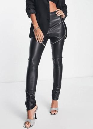 Брюки кожаные asos design