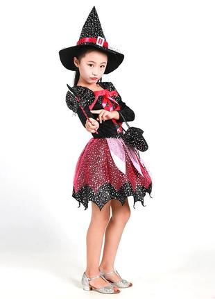 Дитячий костюм відьмочка хелловін чарівниця (130-140) aurora halloween3 фото