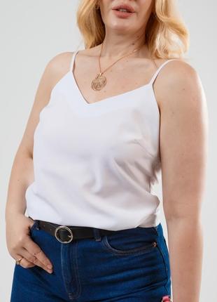 Женская блуза на бретелях летняя базовая блузка-топ с v-образным вырезом4 фото