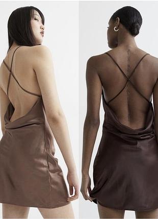 Сукня сатинова плаття комбінація h&m