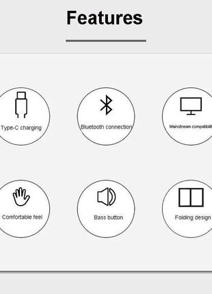 Мініскладана bluetooth-сумісна клавіатура для ipad, android, windows, ios, телефона, планшета8 фото