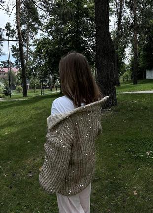 Кардиган вязаный с пайеткой2 фото