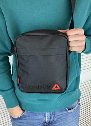 Барстека reebok, мужская сумка через плечо, текстильная барсетка на три отделения, брендовая сумка3 фото