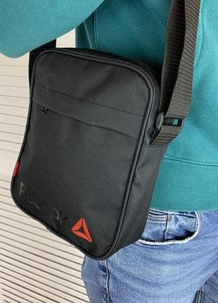 Барстека reebok, мужская сумка через плечо, текстильная барсетка на три отделения, брендовая сумка2 фото