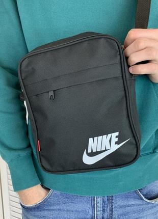 Барстека nike, мужская сумка через плечо, текстильная барсетка на три отделения, брендовая сумка3 фото