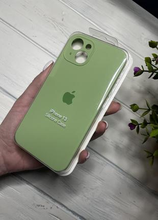 Чохол на iphone 13 квадратні борти чохол на айфон silicone case full camera на apple1 фото