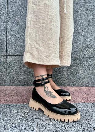 Черные лакированные женские туфли классические лакированные туфли