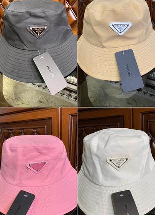 Панама prada черная бренд женская стильная модная розовая бежевая шляпа шляпа