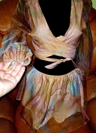 Легкий цветной костюм shein m