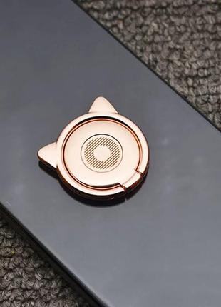Кольцо-держатель и подставка для телефона metal ring "кошечка - розовое"2 фото