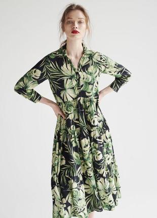 Сукня міді в зелень чорна зелена reserved zara віскоза