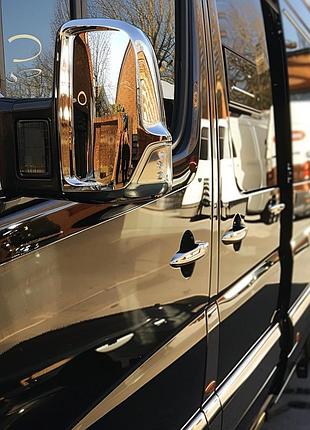 Накладки на дзеркала (2 шт) omsaline, італійська нержавійка для volkswagen crafter 2006-2016 рр