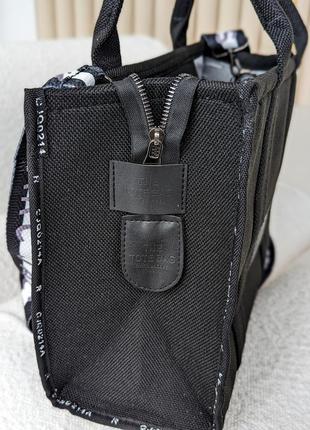 Сумка женская марк джейкобс шопер черный текстильный marc jacobs tote bag  шоппер2 фото