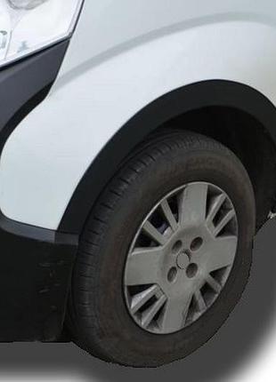 Накладки на арки (4 шт, чорні) 1 бічні двері, abs-пластик для fiat fiorino/qubo 2008-2024 рр