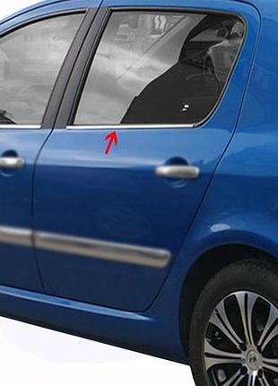 Зовнішня окантовка стекол (4 шт, нерж) для peugeot 307 2001-2008 рр