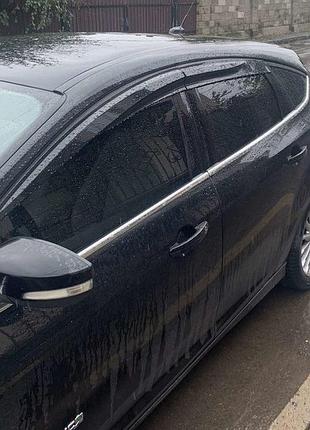 Ветровики hb/sedan (4 шт., sunplex sport) для ford focus iii 2011-2017 гг