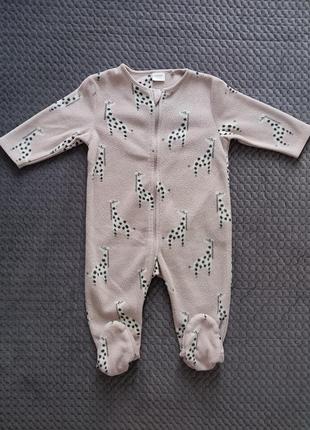 Флісовий сліп (чоловічок) на блискавці, фірма next, розмір 68-74, 6-9 міс.