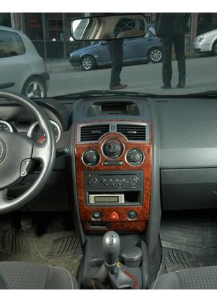 Накладки на панель приборов 17 деталей (meric, турция) дерево для renault megane ii 2004-2009 гг