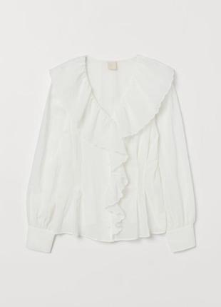 H&m  красивая хлопковая блуза с рюшами м