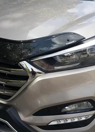 Дефлектор капоту (eurocap) для hyundai tucson tl 2016-2021 рр