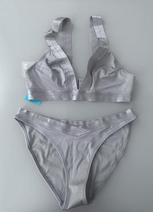 Купальник серебряный h&m