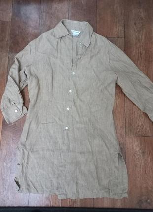 Блуза, сорочка zara, р.с-м, льон