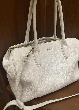 Літня, біла, шкіряна, брендова сумка