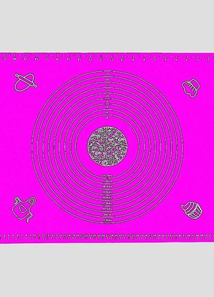 Килимок для розкочування тіста силіконовий 45 х 65 см рожевий