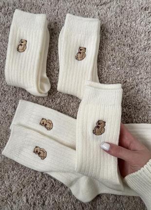 Шкарпетки в рубчик з ведмедиком🤎🧸