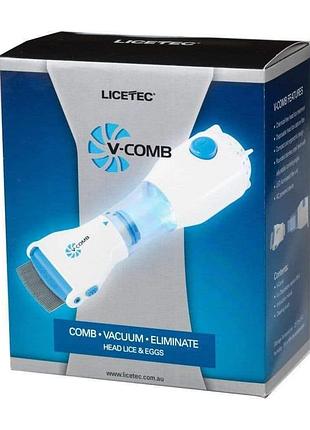 Расческа электрическая для удаления вшей и блох v-comb licetec