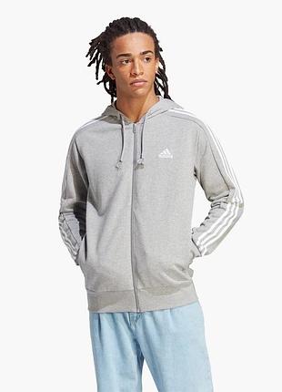 Alloriginal com ua толстовка adidas essentials french terry 3-stripes full-zip hoodie grey ic9833 розміри