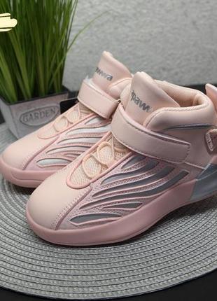 Сlibee apawwa хайтопы кроссовки розовые с серебром детские подростковые осень весна девочкам