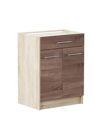Кухонный модуль нижний с шухлядой эверест эко 600 дуб сонома+трюфель (без столешницы) 60х46х82 см (dtm-2816)