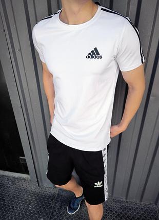 Летний мужской комплект adidas футболка + шорты