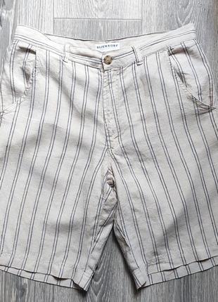Чоловічі льонові молочні шорти в смужку р.31\м\46-48 bijenkorf