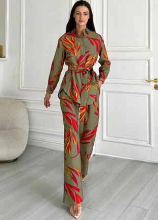 Жіночий костюм з костюмної тканини лляного переплетіння  44-50 розміри1 фото