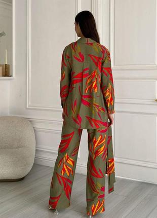 Жіночий костюм з костюмної тканини лляного переплетіння  44-50 розміри2 фото
