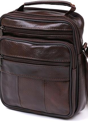 Мужская сумка из натуральной кожи vintage 20450 коричневый стильная сумка для мужчин