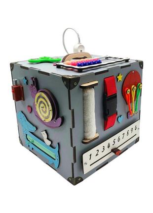 Развивающая игрушка бизикуб temple group tg200165 23х23х23 см серый развивающая игрушка для детей