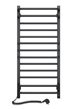 Полотенцесушитель  грандис 480х1000 sensor левый с таймером, чёрный муар электрическая сушилка для полотенец в