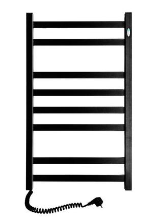 Полотенцесушитель авангард 480х800, левый, чёрный муар электрическая сушилка для полотенец в ванную