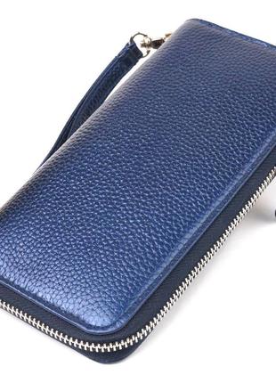 Превосходный кошелек с отливом для женщин из натуральной кожи флотар canpellini 21616 синий стильный кошелек