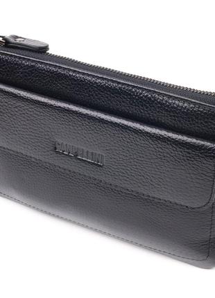 Стильный клатч для мужчин из натуральной кожи canpellini 21546 черный стильная сумка для мужчин