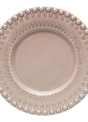 Набір 4 десертних тарілки bordallo pinheiro 22 см бежеві керамічні сервірувальні тарілки 4 шт.