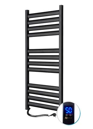 Полотенцесушитель ellipse 500х1200 sensor левый, чёрный муар электрическая сушилка для полотенец в ванную
