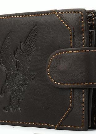 Портмоне чоловіче з орлом 20231 vintage коричневий гаманець для чоловіків