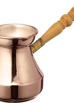 Турка медная цельнокатаная 300мл со съемной ручкой (золотая) ковш турка для приготовления кофе