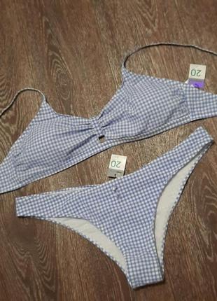 Новый раздельный стильный купальник в клетку р.20/ 48 от primark